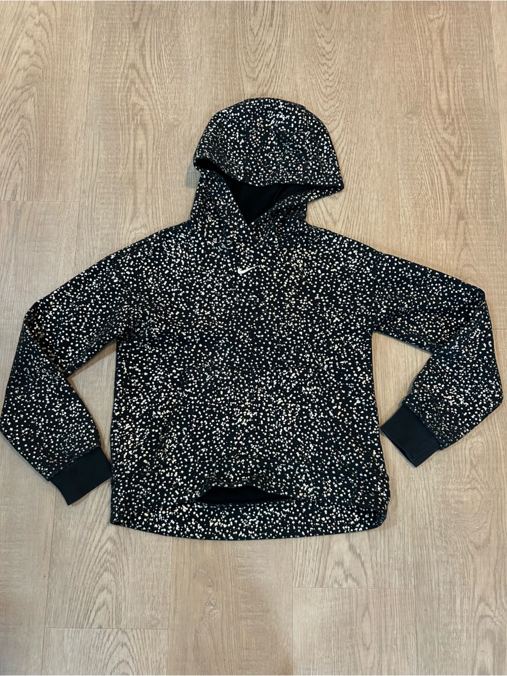 Nike Black Hoodie with Metallic Gold Speckle